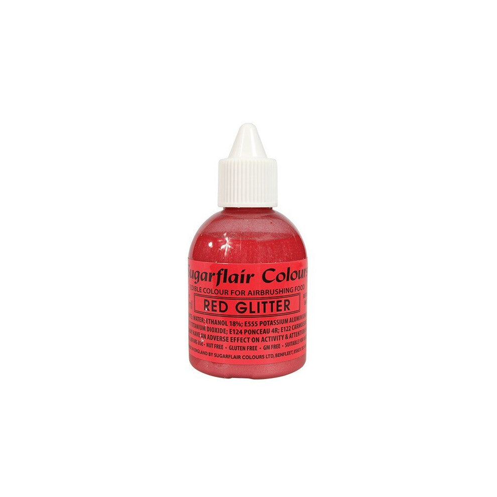 Sugarflair Airbrush Colours 60ml - Glitter Red