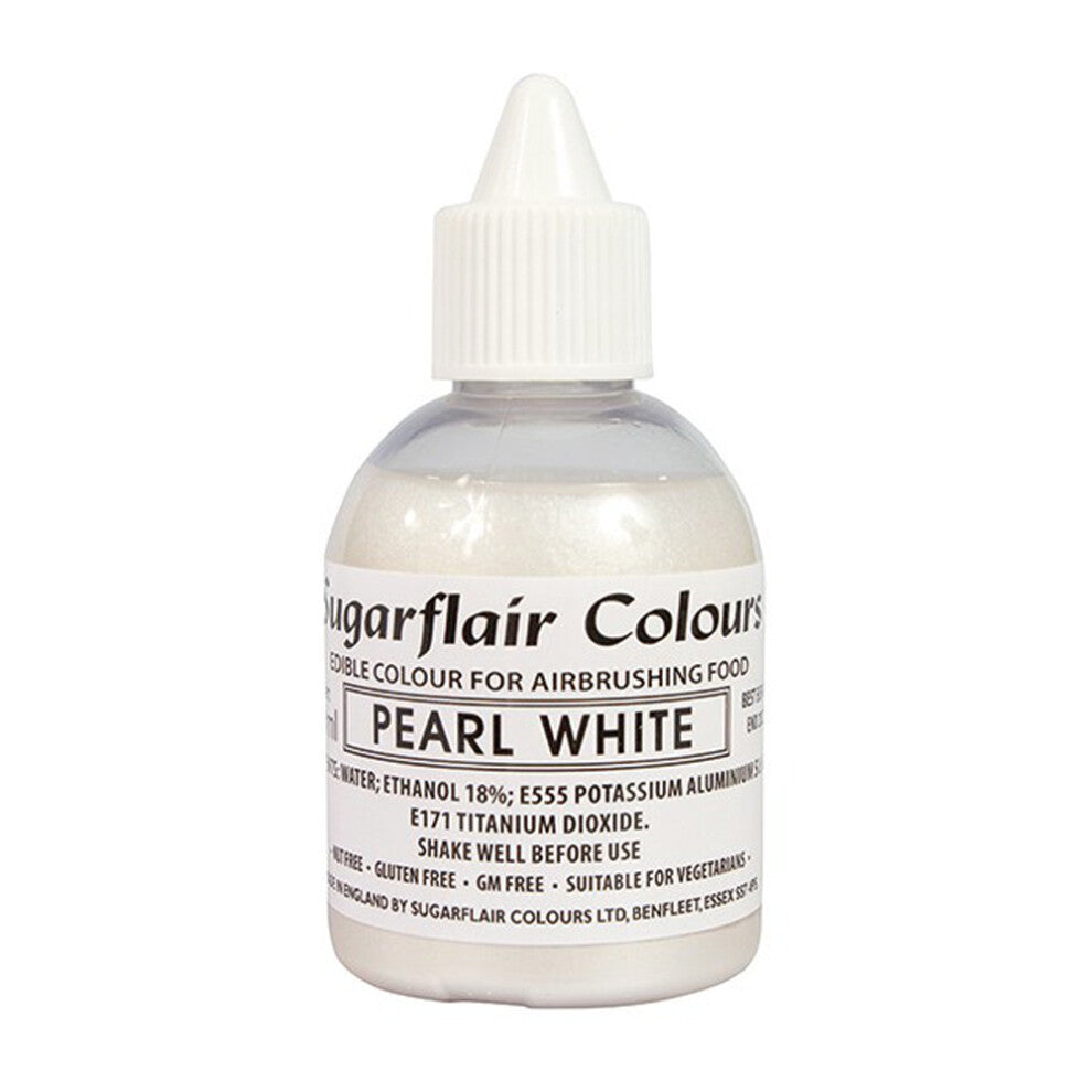 Sugarflair Airbrush Colours 60ml - Glitter Pearl White