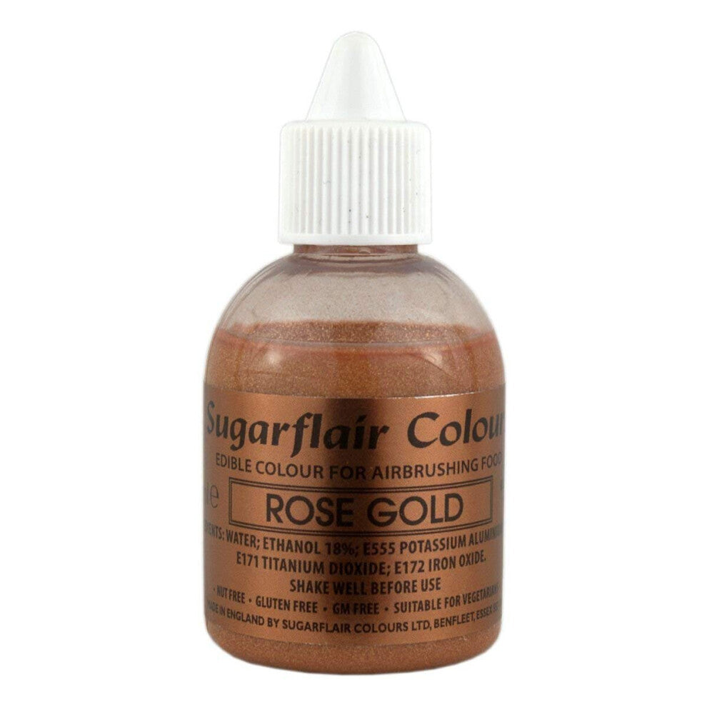 Sugarflair Airbrush Colours 60ml - Glitter Rose Gold