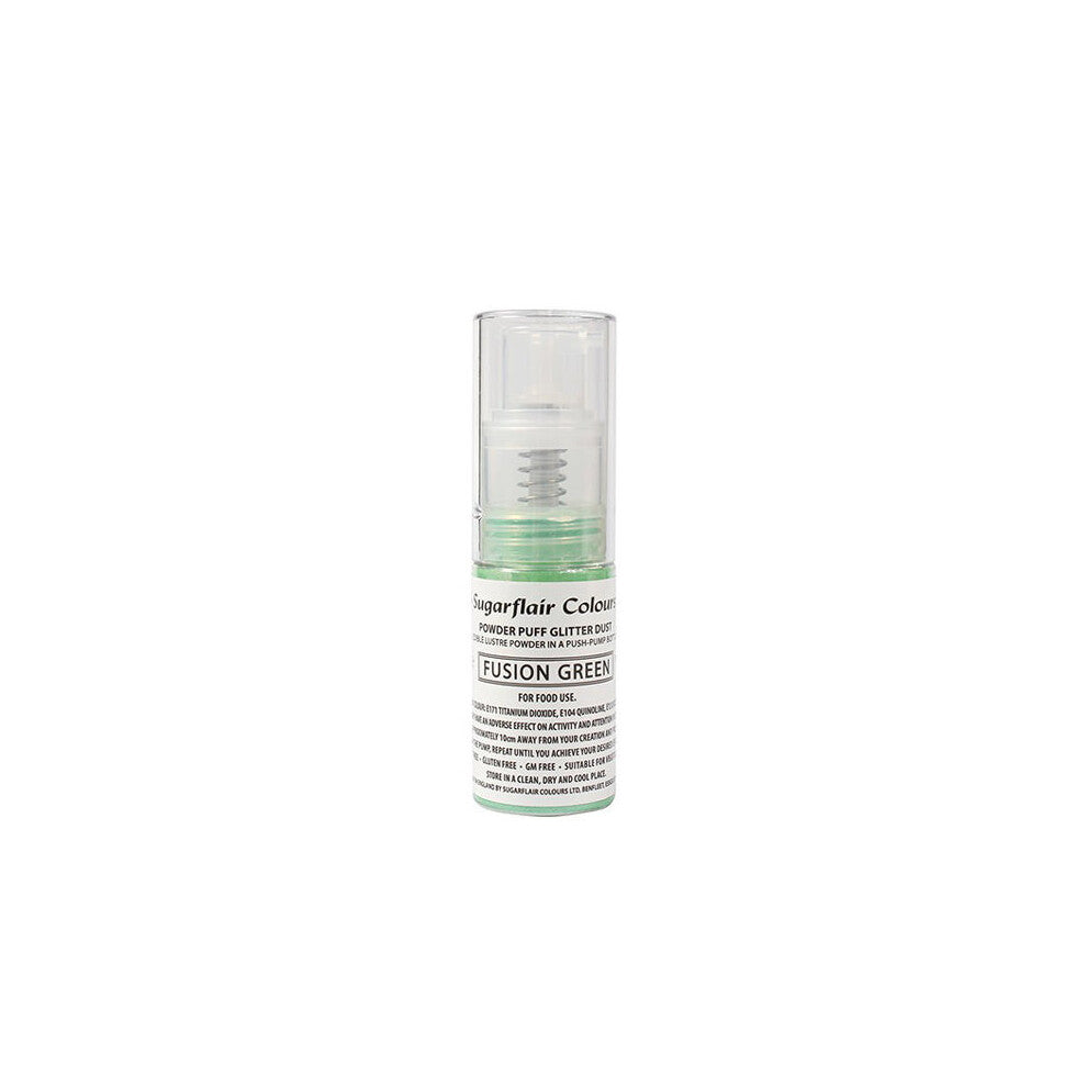 Sugarflair Powder Puff Glitter Dust Spray 10g - Fusion Green