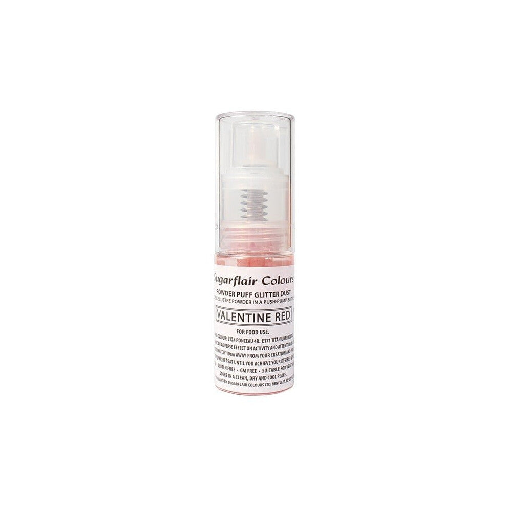 Sugarflair Powder Puff Glitter Dust Spray 10g - Valentine Red