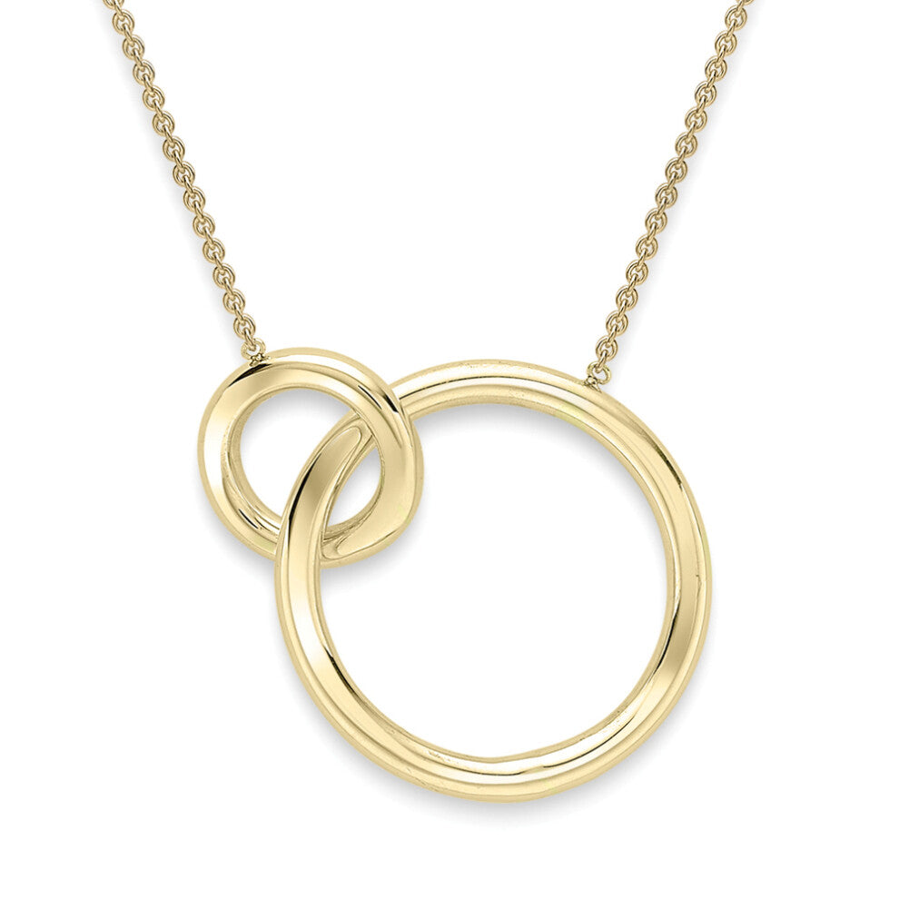 Jewelco London 9ct Gold Lil n Large Magic Hoops Necklace - CNNR02132-17