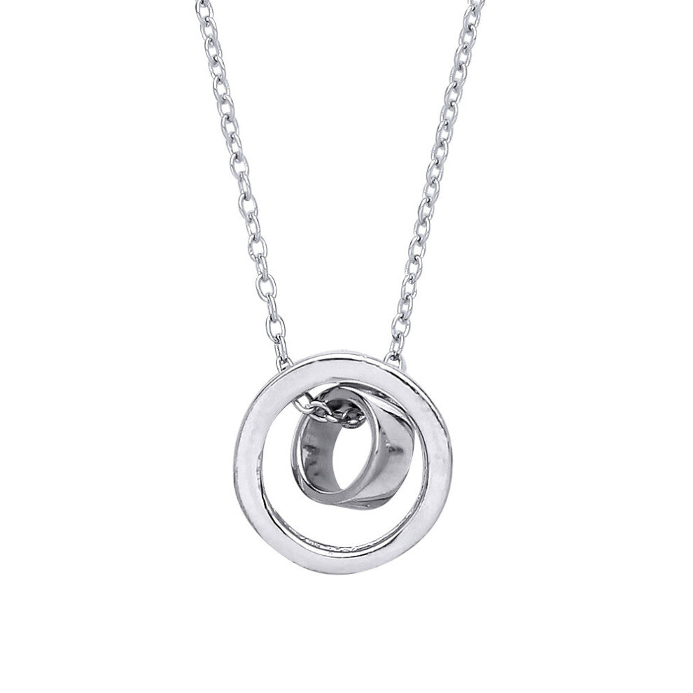 Jewelco London Ladies Sterling Silver Swing Loop Halo Charm Necklace - GVK229