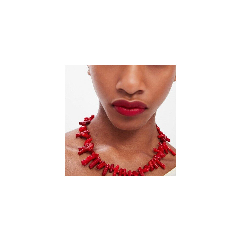 Women's Vintage Bohemian Handmade Chain Red Stone Statement Chokers