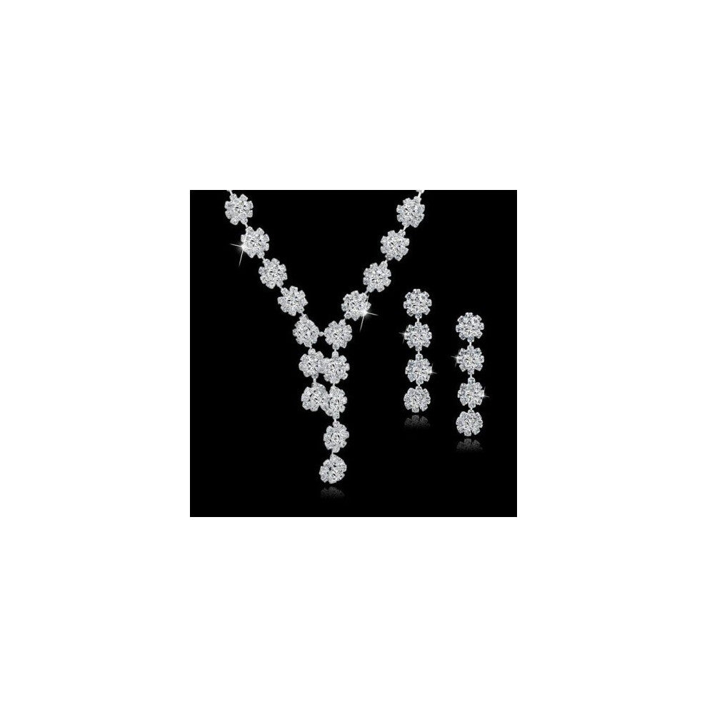 (STYLE 2) Women Long Tassel Statement Necklace-Earrings Set