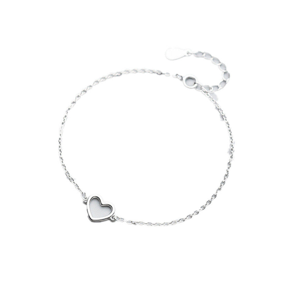 Silver plating  Jewelry Love Heart Cross Chain Bracelet&bangle for Women Minimalism Office Accessories