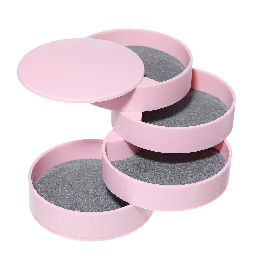 2 Pcs 360&deg; Multi-Layer Earring Ring Jewelry Display Storage Box Case Desktop Organizer