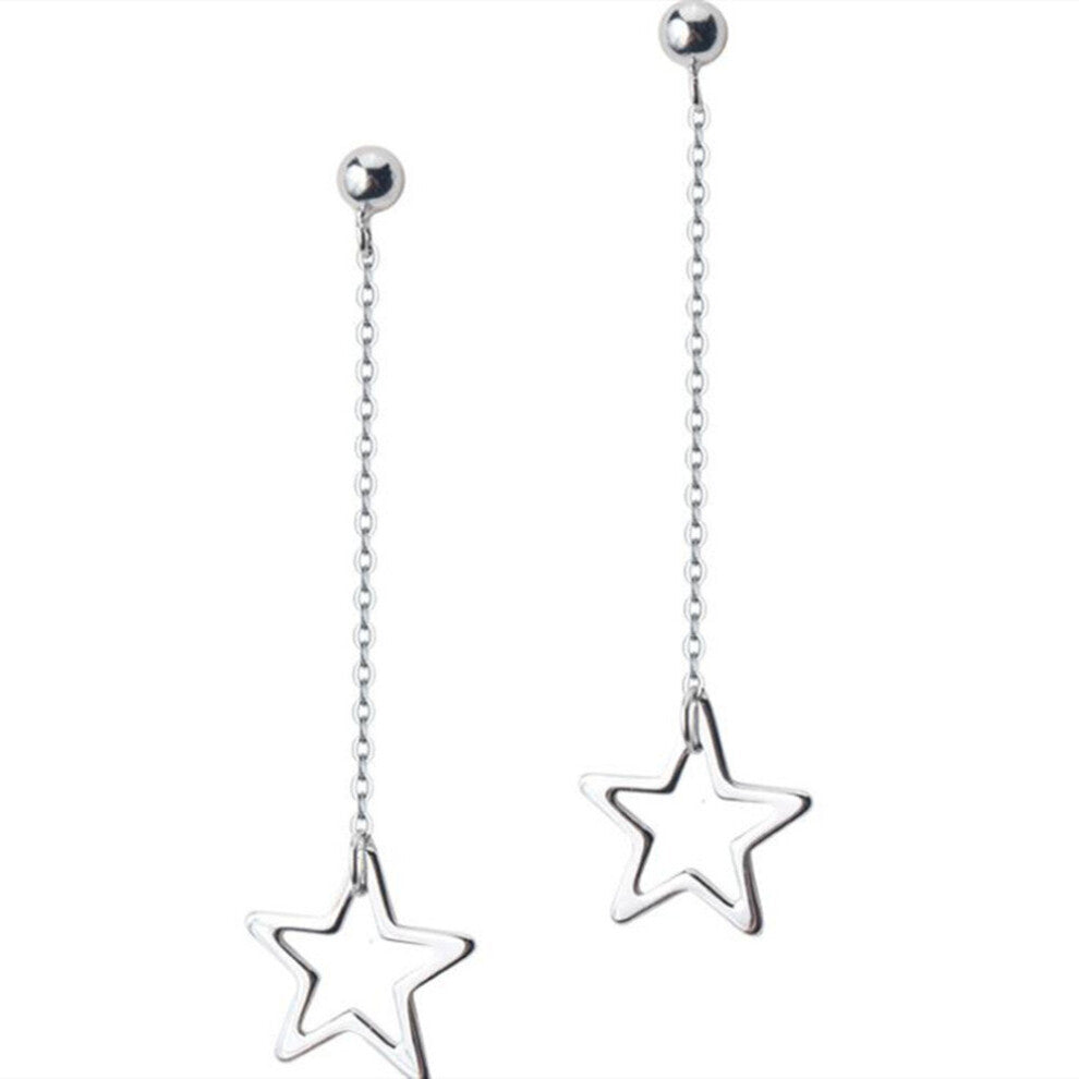 Long Tassel Drop Earrings for Women Silver plating Swing Line Stars Dangle Earrings Wedding Engagement Jewelry