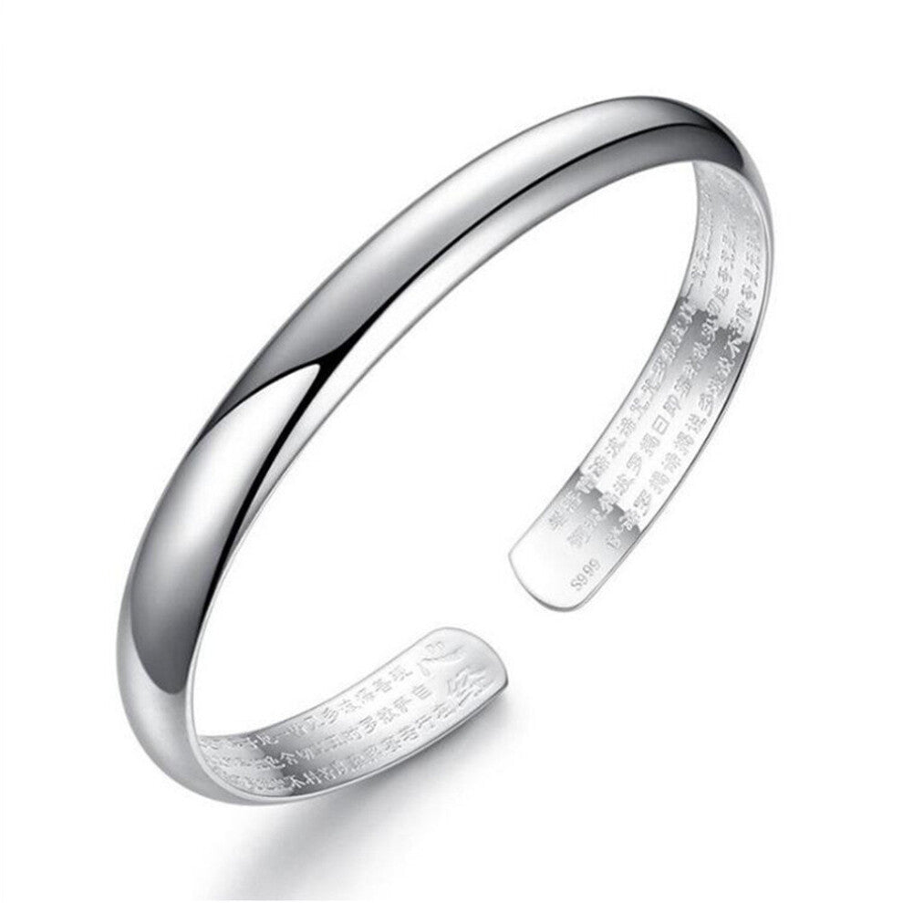 3PCS Silver plating Retro Bangles Women Bracelet Fashion Glossy Simple Jewelry