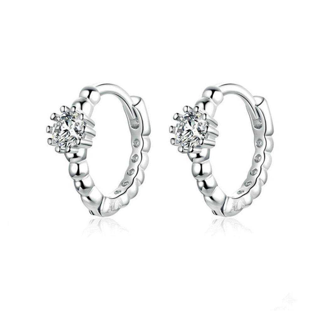 Silver plating Wedding Ear Hoops for Women Tiny Circle Earrings Fashion Jewelry