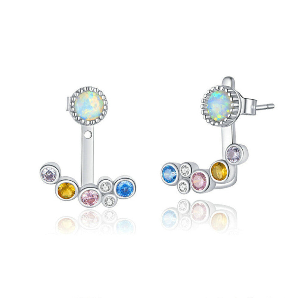 Silver plating Jewelry Colorful Bubble Ear Jacket Earrings for Women Wedding Jewelry