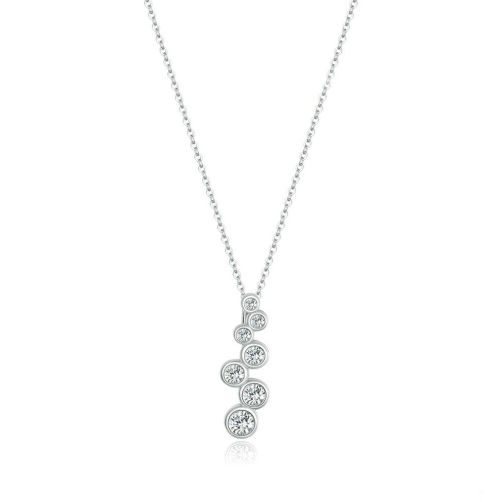 Silver plating Chain Sparkle Bubbles Necklace for Women Jewelry