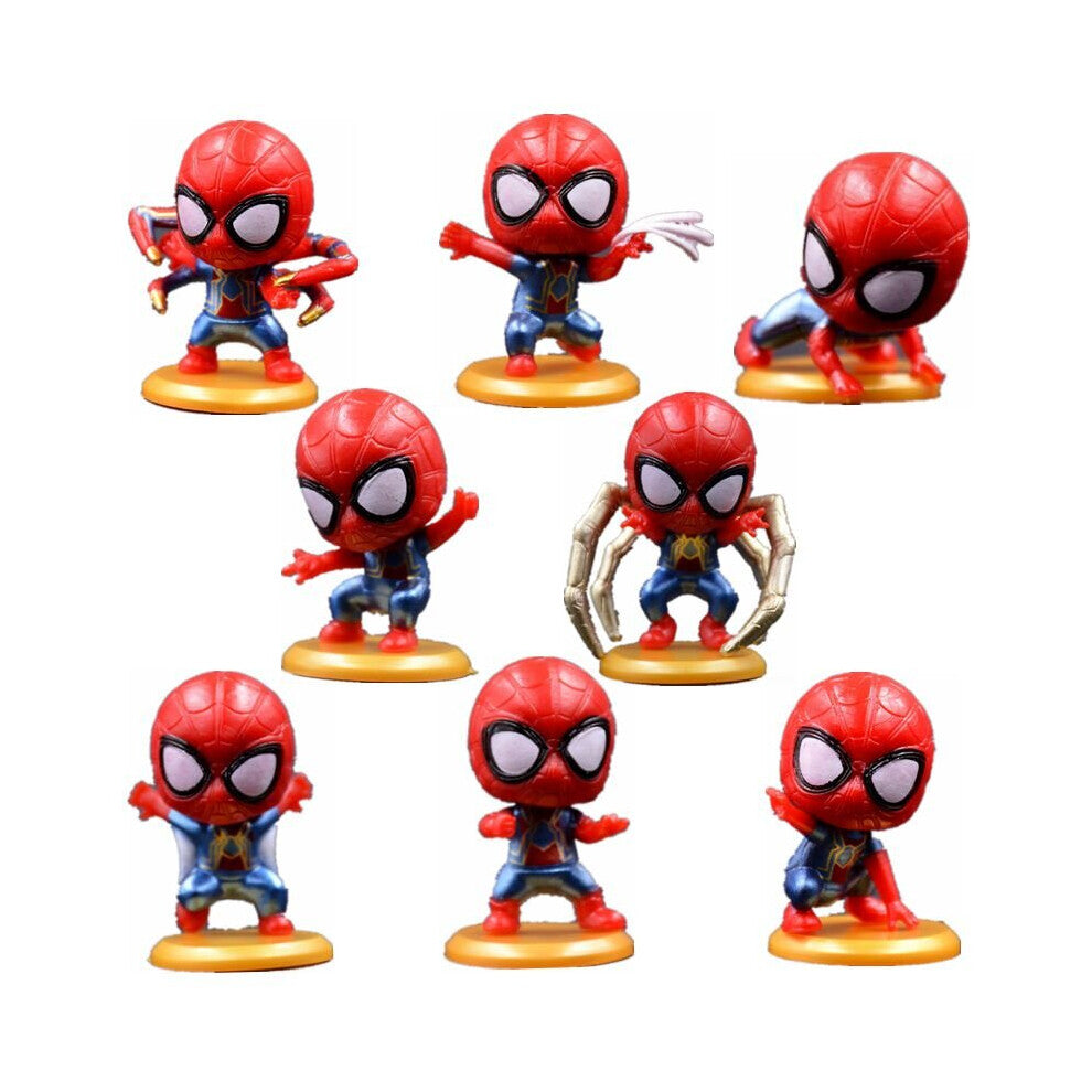 (8pcs) 8pcs Spiderman Mini Figures Desktop Cake Decor