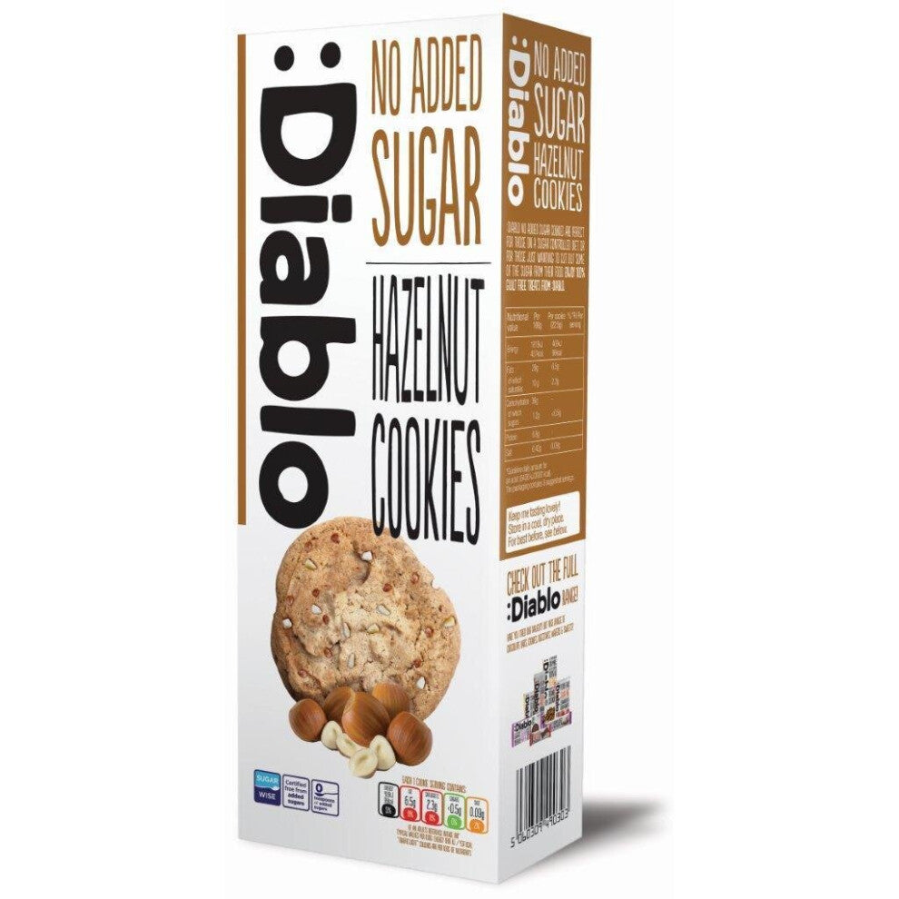 (Hazelnut) Diablo No Added Sugar & Sugar Free Cookies 128g-150g All Flavours