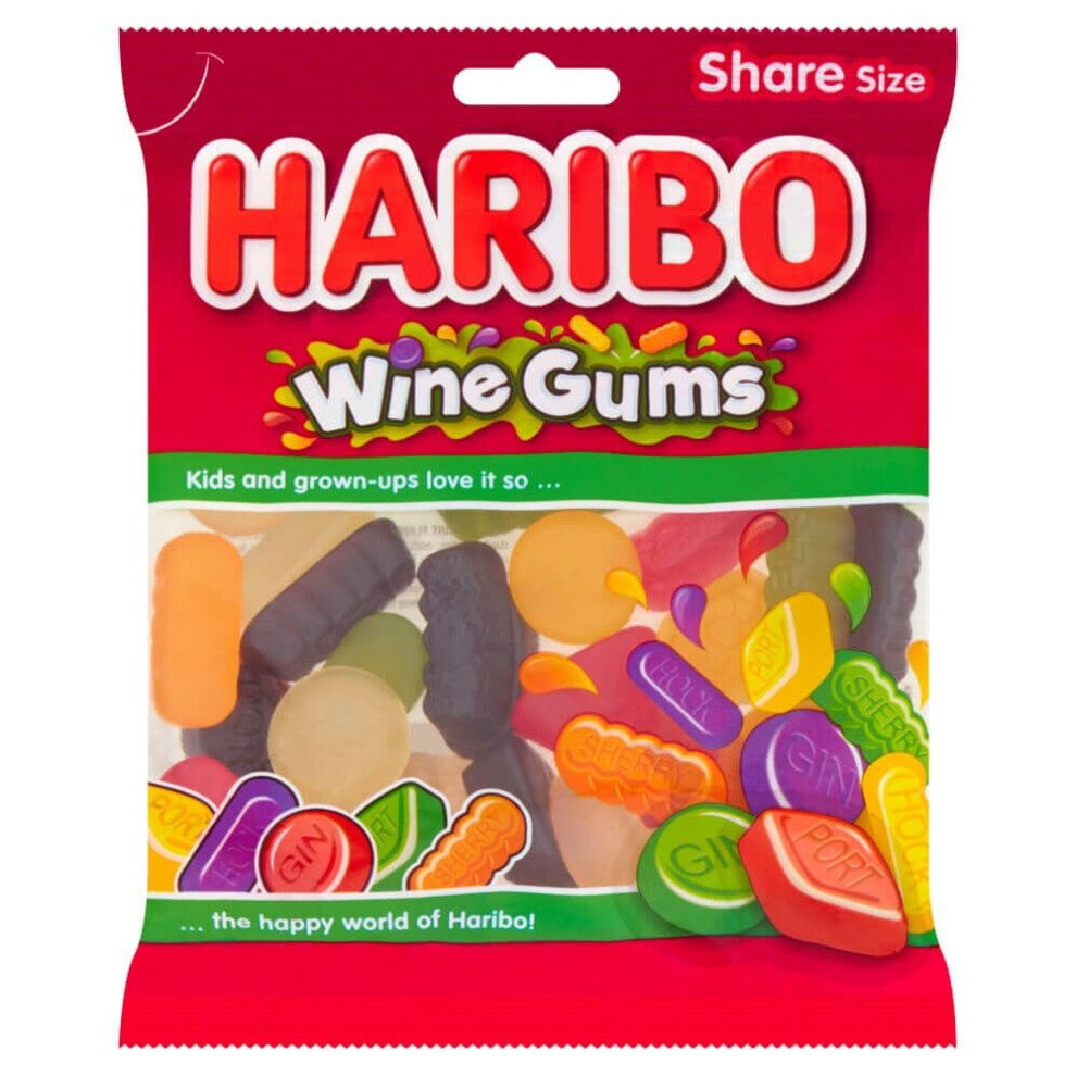 HARIBO Wine Gums Fruit Flavour, 160g Bag