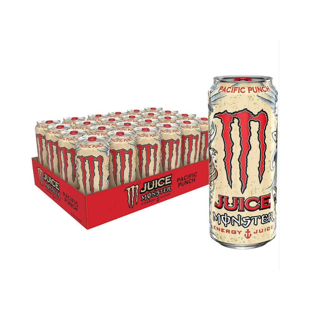 (Pacific Punch, 12 Cans) Monster Energy Drink 500ml Original Zero Sugar