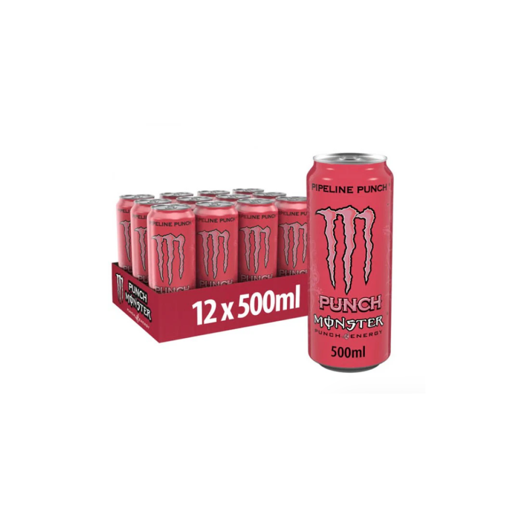 (Pipeline Punch, 12 Cans) Monster Energy Drink 500ml Original Zero Sugar