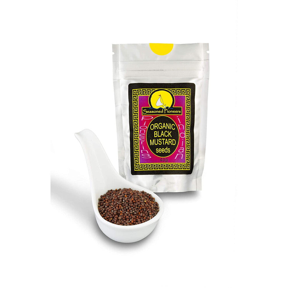 Seasoned Pioneers Organic Black Mustard Seeds Resealable Pouch