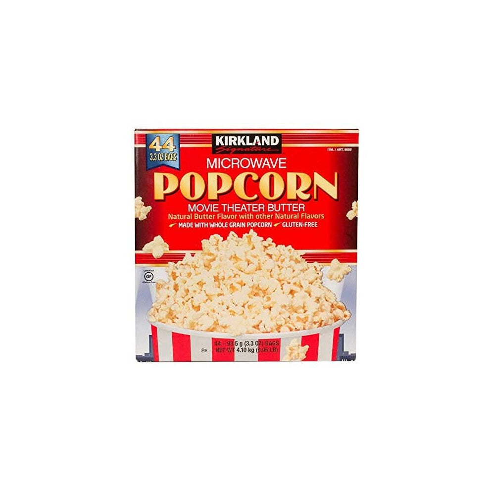 Kirkland Signature Microwave Popcorn 44-Count Box - Rich Butter Flavor, Ready in Minutes
