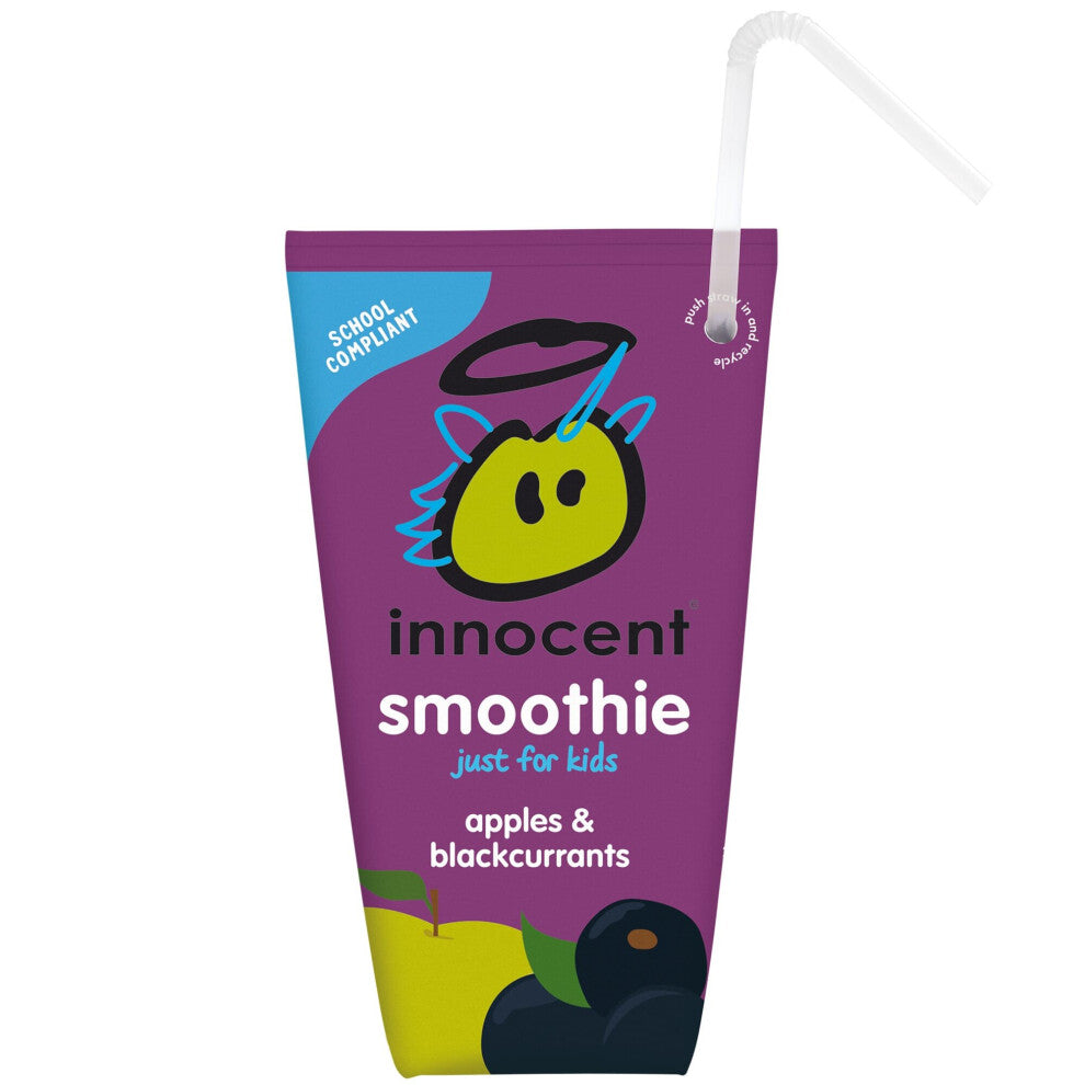 Innocent Kids Apple & Blackcurrant Smoothies - 16x150ml, 1 of your 5-a-day, 100% Pure Fruit Juice, No Added Sugar