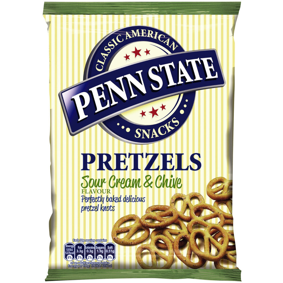 Penn State Sour Cream & Chive Pretzels - 8x175g
