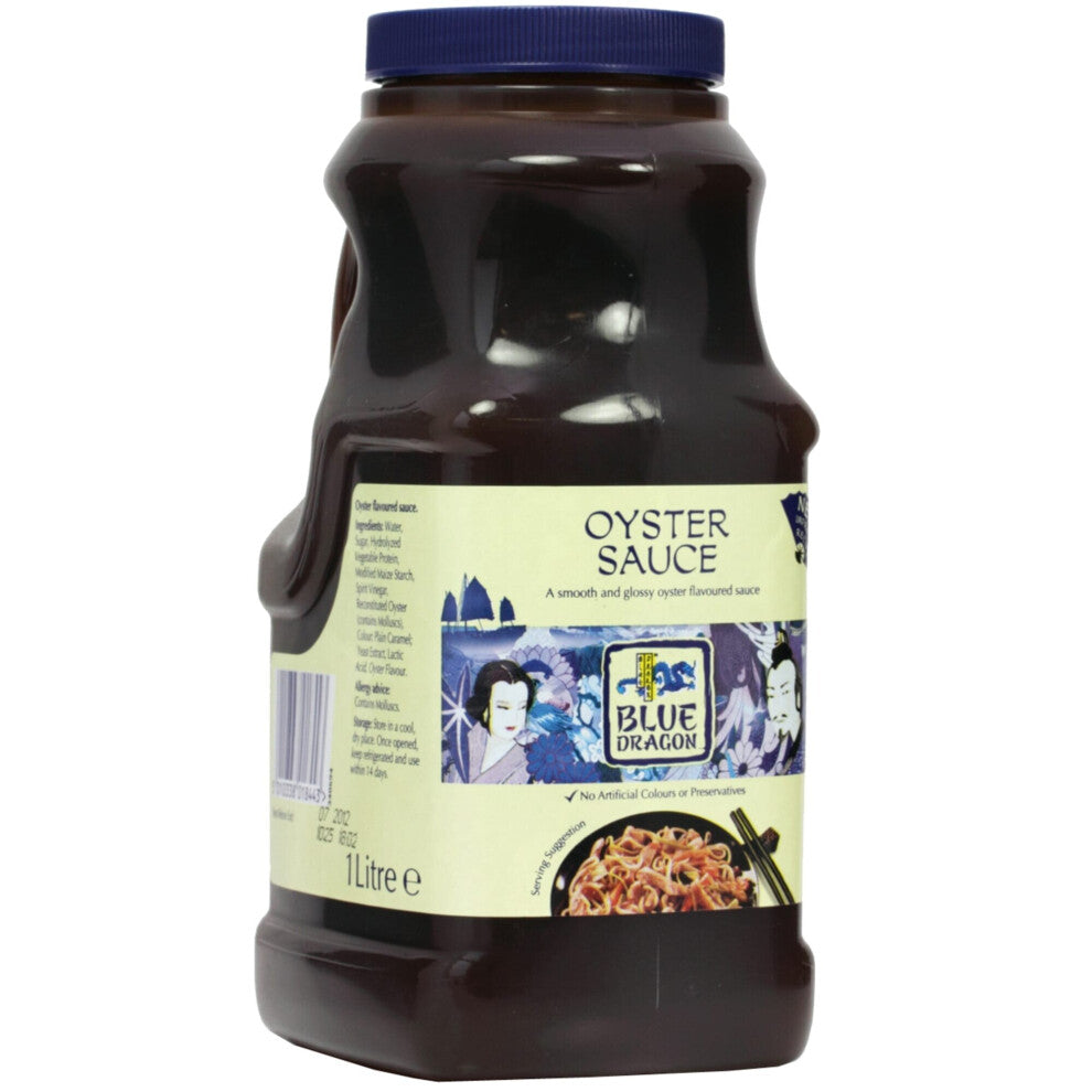 Blue Dragon Professional Oyster Sauce 1L - Smooth, glossy oyster flavour for Chinese dishes, versatile hot or cold