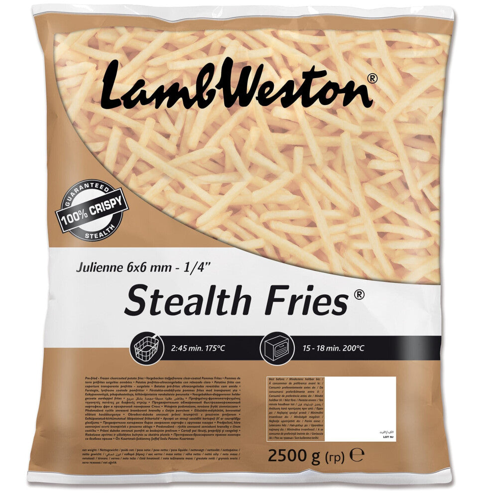 Lamb Weston Frozen Julienne Shoestring Stealth Fries - 1x2.5kg
