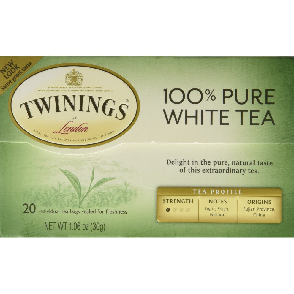 Twinings of London "Fujian Chinese Pure White Tea" : Box of 20 Tea Bags