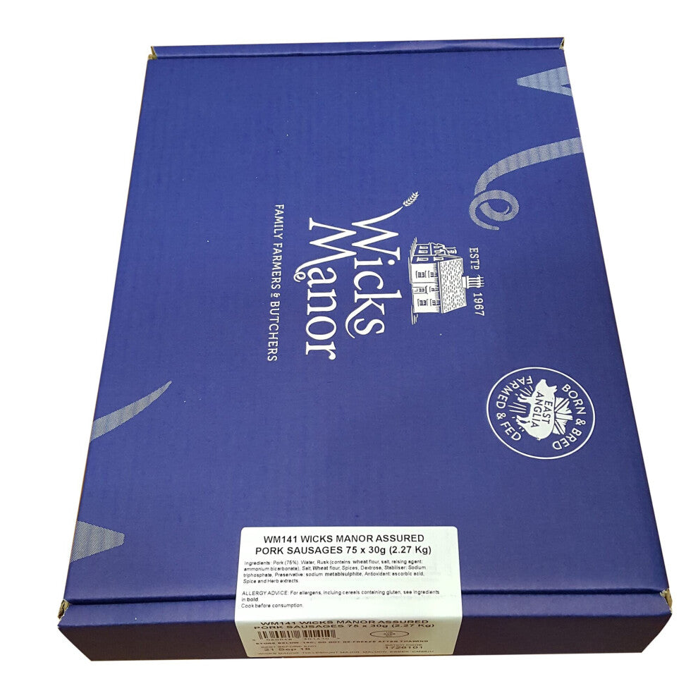 Wicks Manor Frozen Pork Chipolatas Sausages - 75x30gr