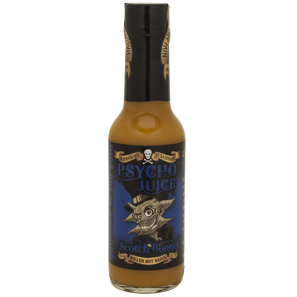 Psycho Juice Scotch Bonnet Pepper Condiment Hot Chilli Sauce 148ml