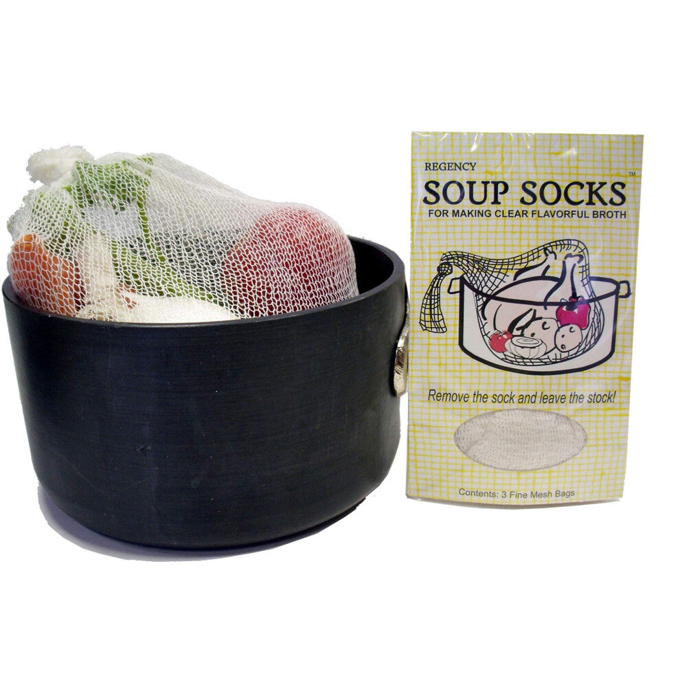 REGENCY WRAPS Soup Socks for Making Clear Broth and Flavorful Soups, 100% Cotton, natural,24", 3 ct