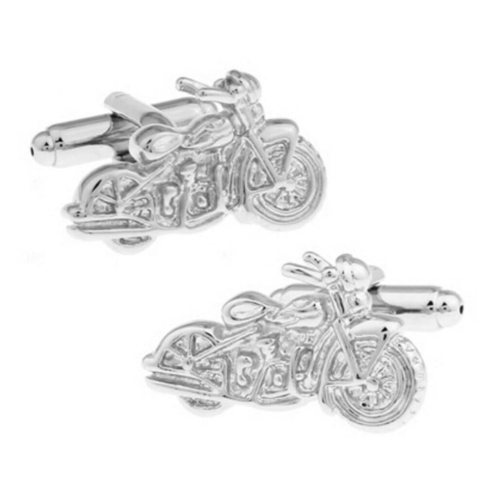 Sports Silver Motorcycle Motorbike Racing Novelty Cufflinks