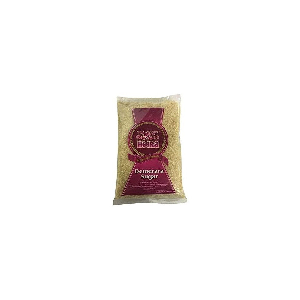 Heera Demerara Sugar 2kg ,Rich Caramel Flavour ,Made from Natural Juices ,Glassy Amber Crystals ,Provides Sweetness
