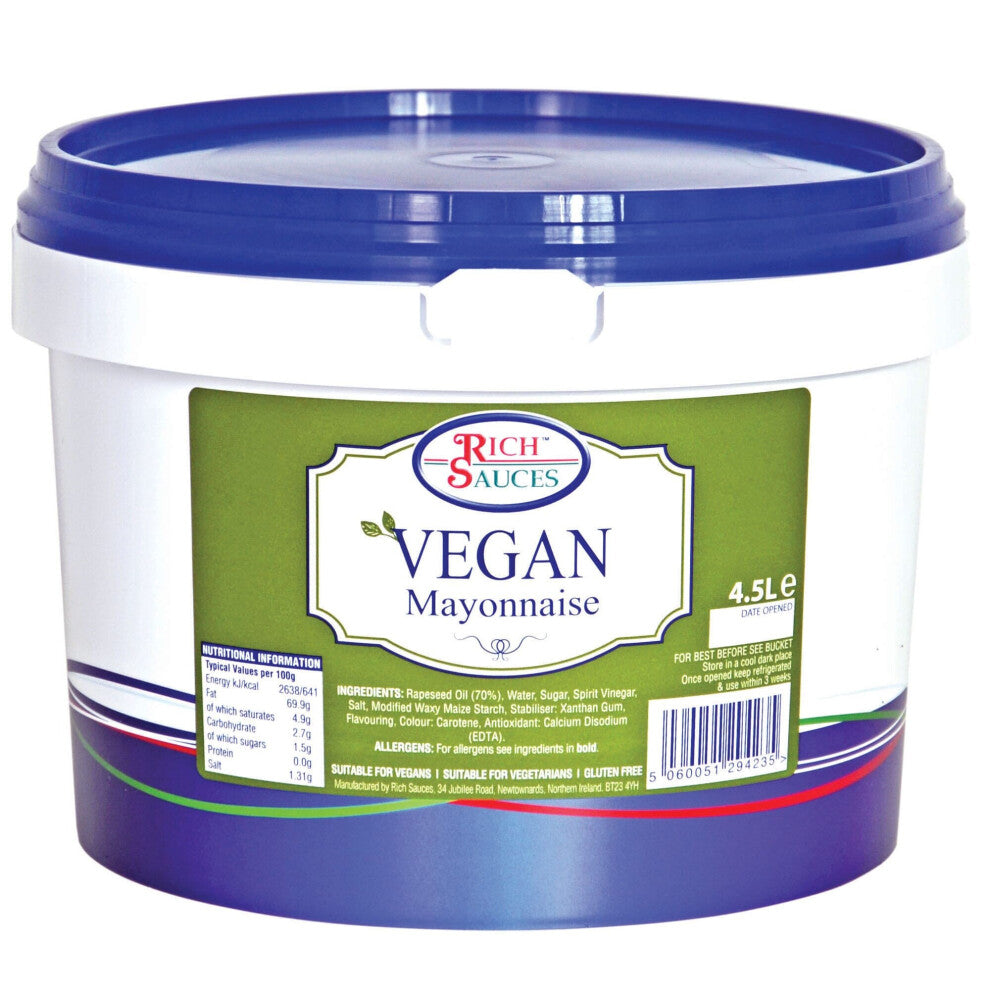 Rich Sauces Gluten Free Vegan Mayonnaise - 1x4.5ltr