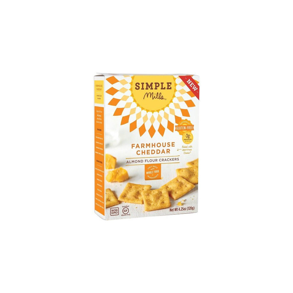 Simple Mills, Almond Flour Crackers, Farmhouse Cheddar, 4.25 oz (120 g)