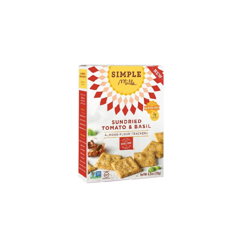 Simple Mills, Almond Flour Crackers, Sun-Dried Tomato & Basil, 4.25 oz (120 g)