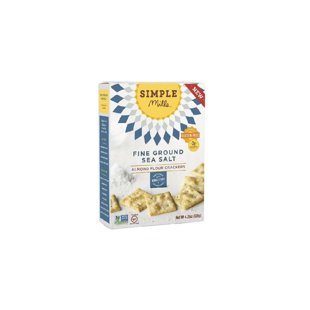 Simple Mills, Almond Flour Crackers, Fine Ground Sea Salt, 4.25 oz (120 g)