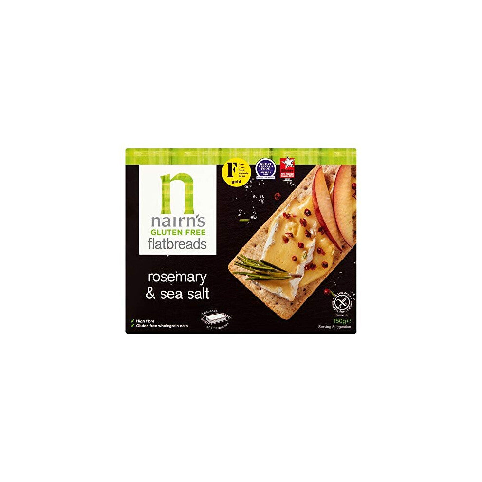 Nairns Rosemary & Sea Salt Flatbread 150g (Pack of 6)