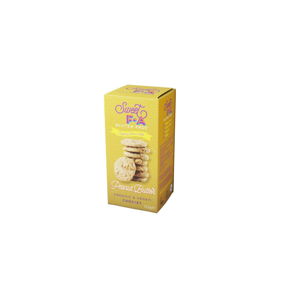 Sweet Fa Gluten Free Organic Peanut Butter Cookies 125g (Pack of 12)
