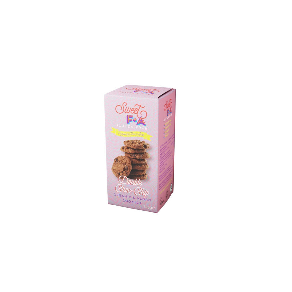 Sweet Fa Gluten Free Organic Double Chocolate Chip Cookie 125g (Pack of 12)