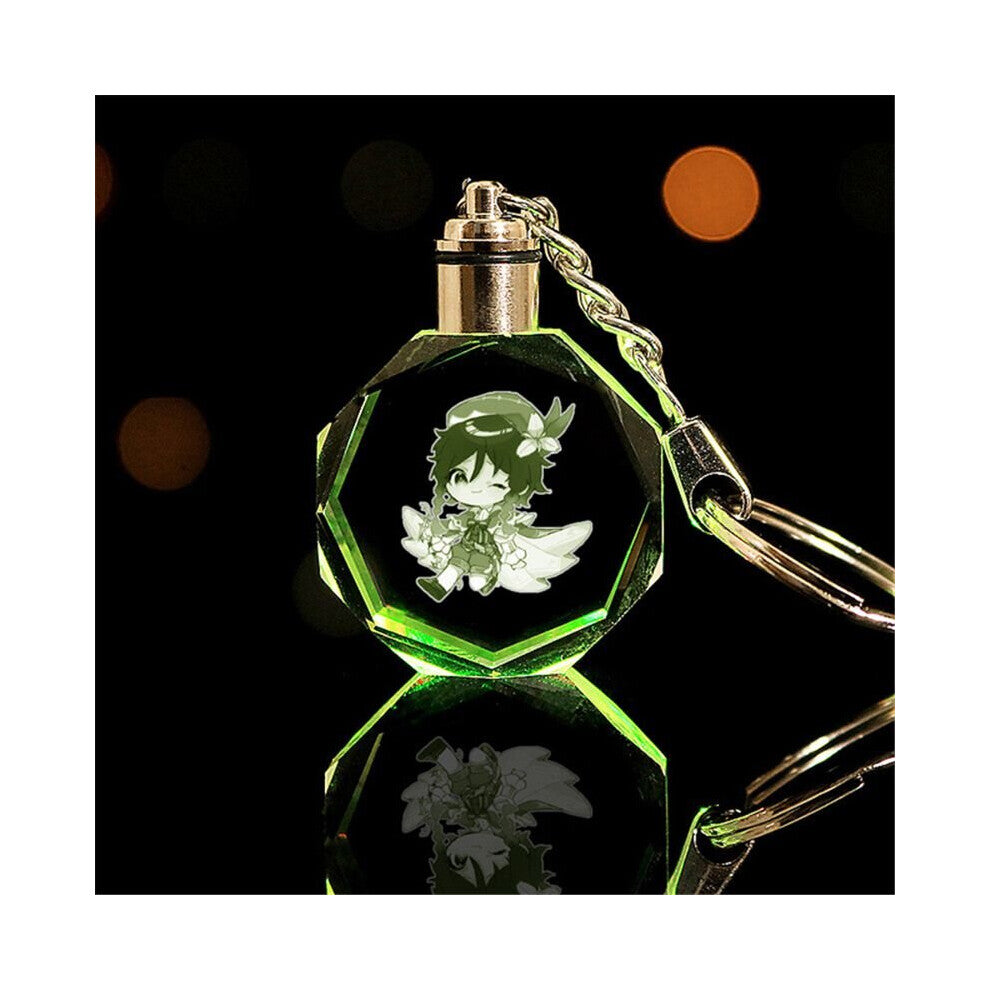 (Venti, Bag Package) Genshin Impact LED Colorful LightPendant Keyrings