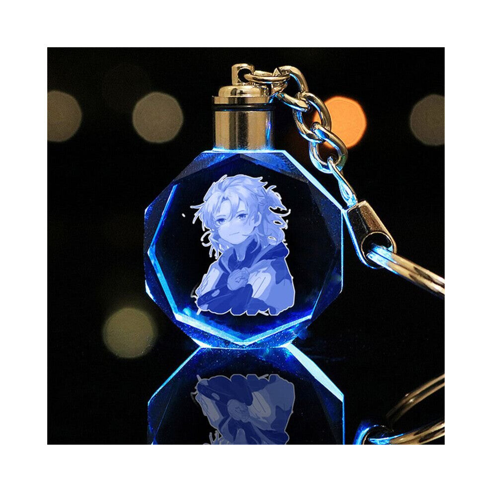(Abedo, Bag Package) Genshin Impact Crystal Keychain LED LightPendant