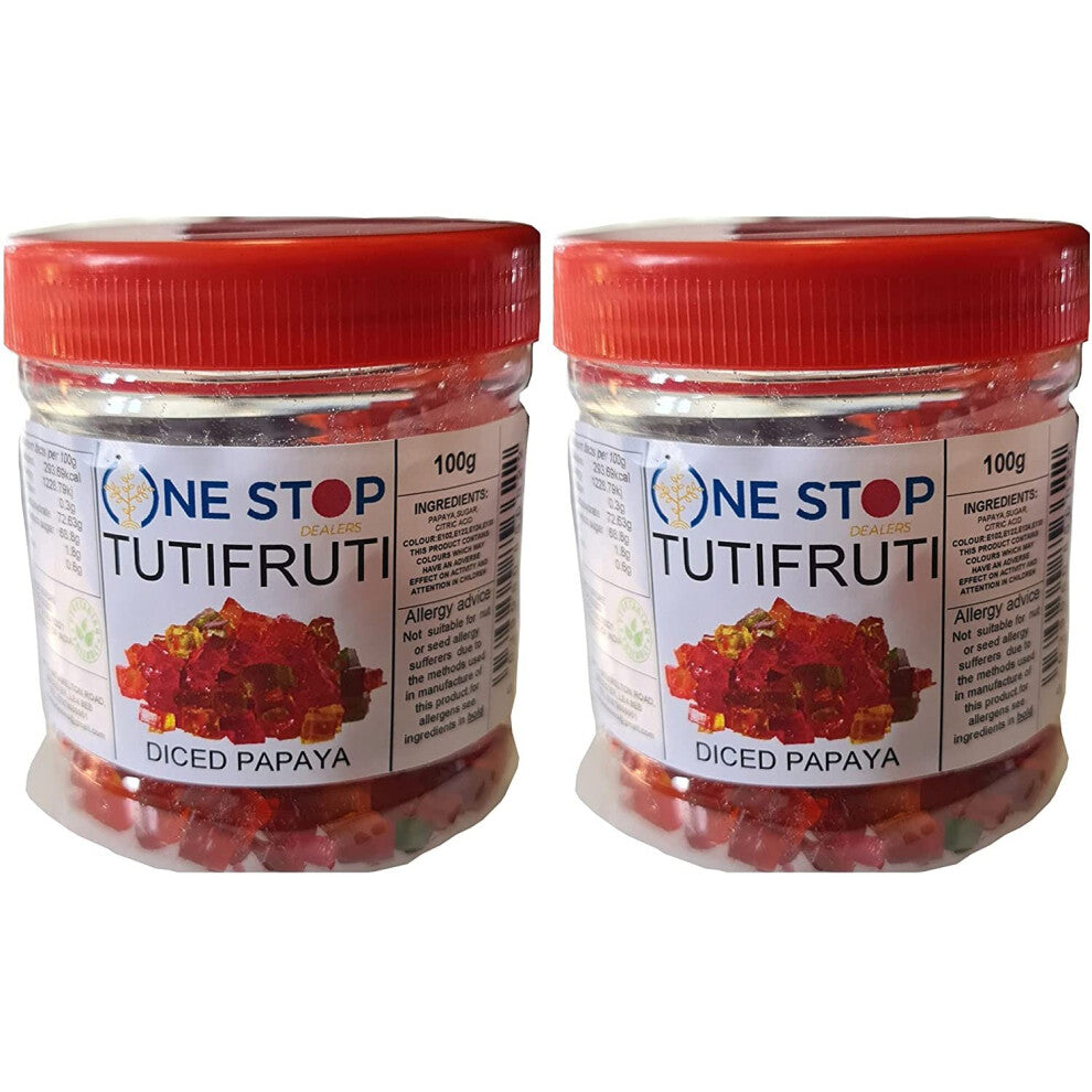 Tuti Frutti 100g( Pack of 2), Fresh Fruits, tutti frutti Fresh fruit cherries for Cakes & Cookies Decoration