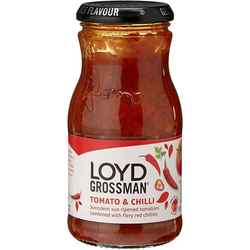 Loyd Grossman Tomato and Chilli Sauce 350g (Pack of 6)