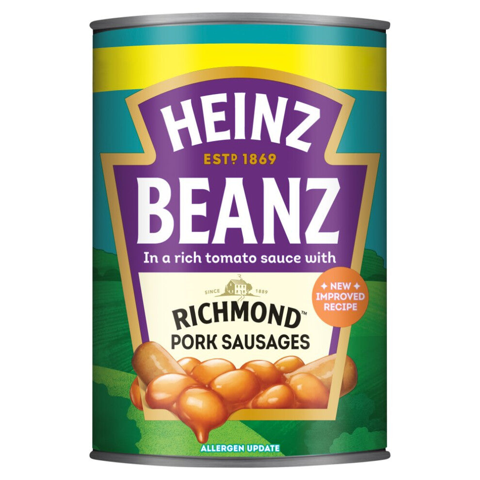 Heinz Baked Beanz with Pork Sausages in Tomato Sauce (415g) - Pack of 6