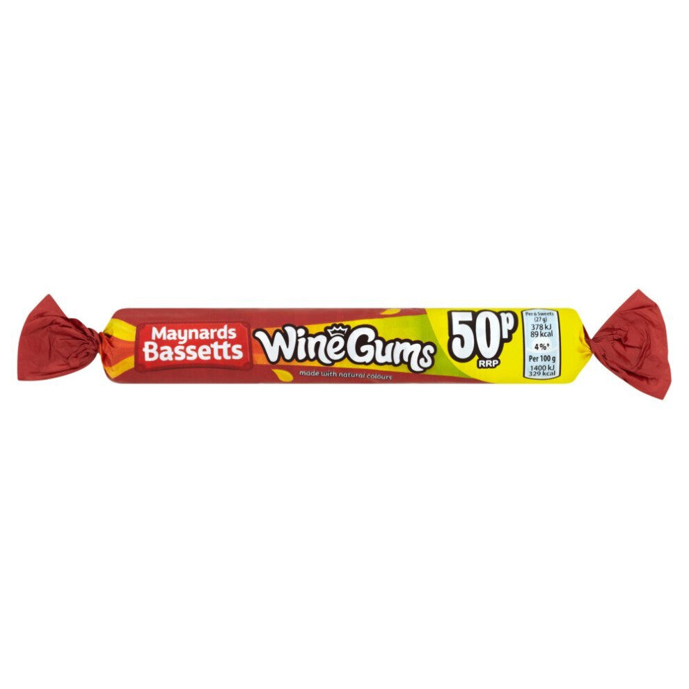 Maynards Bassetts Wine Gums Sweets Roll 52g (40 Pack)