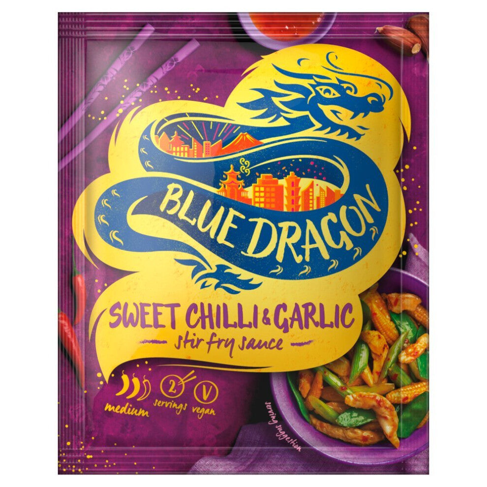Blue Dragon Chilli & Garlic Stir Fry Sachet Sauce 120g (Pack of 8)