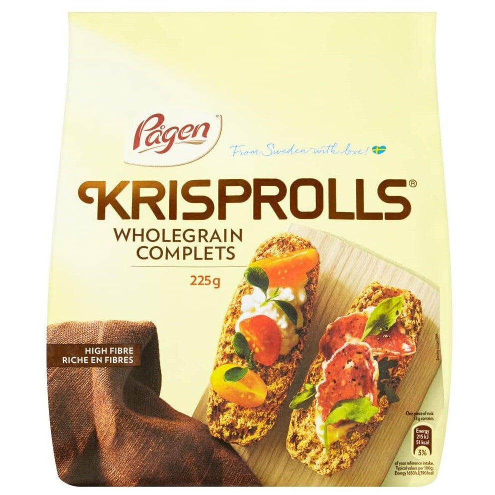 Pagen Cracker Wheat Krisprolls 225g (Pack of 2)
