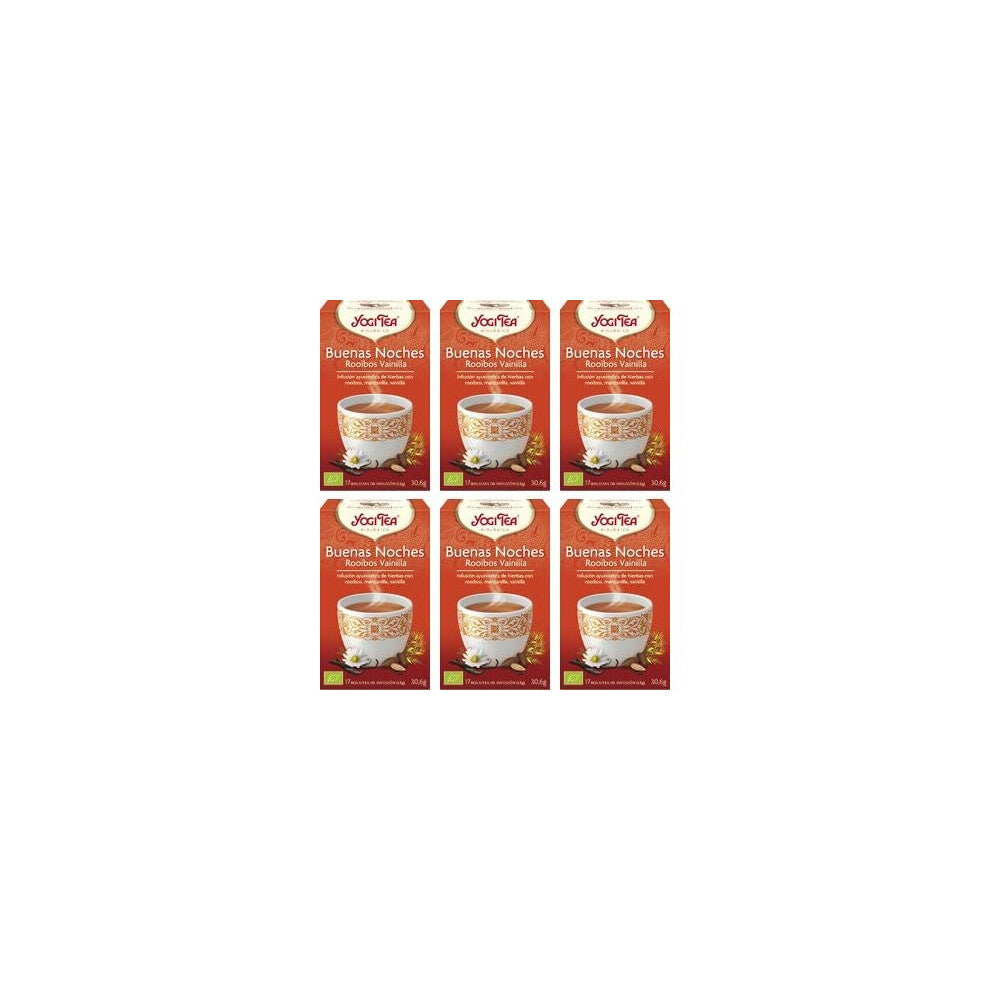 Yogi Tea Bedtime Rooibos Vanilla Ayurvedic & Organic Infusion with 17 Tea Bags (Pack of 6 )