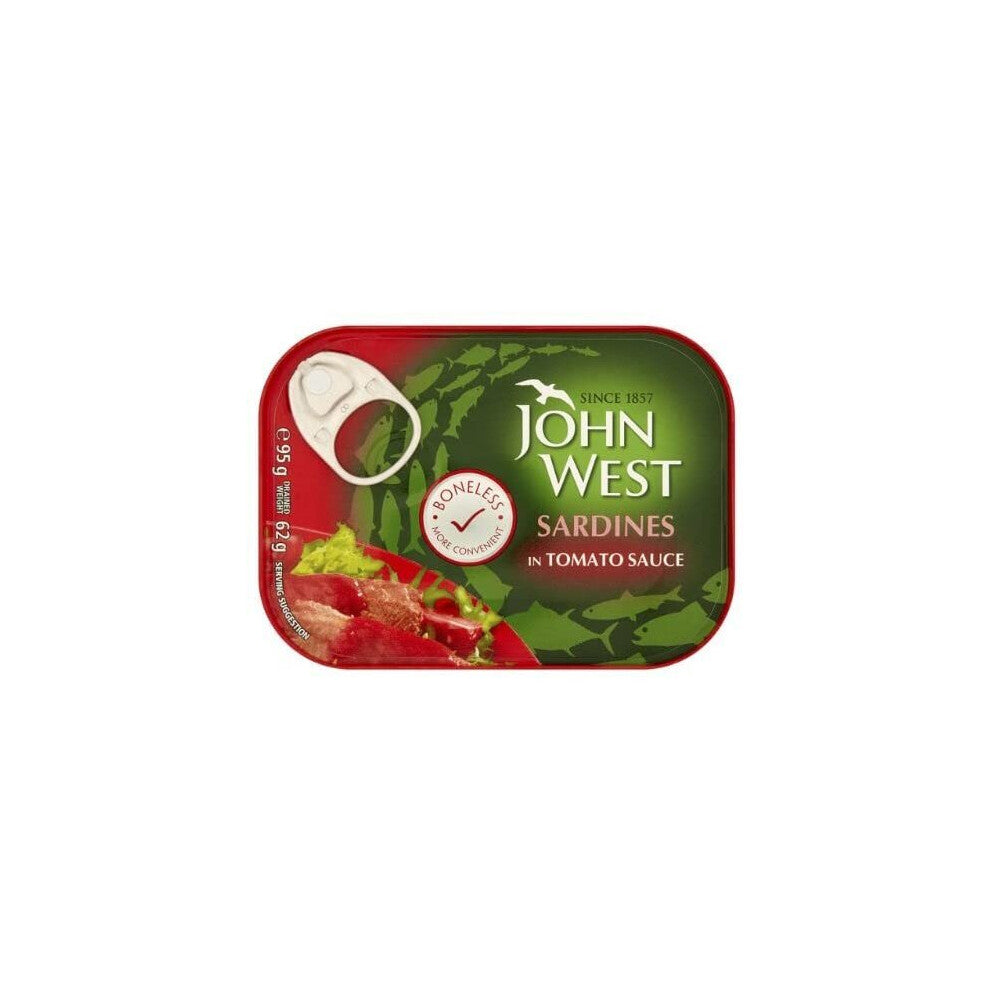 John West Sardines Skinless & Boneless in Tomato Sauce (95g) - Pack of 12